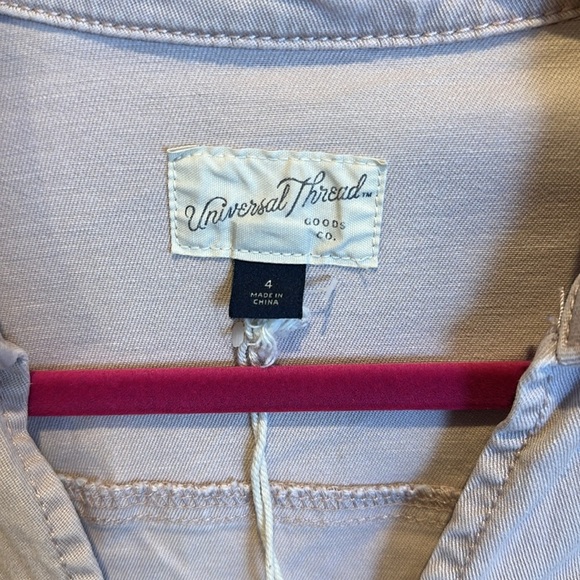 Universal Thread pale pink long sleeve zip front belted jumpsuit size 4 - Picture 2 of 3